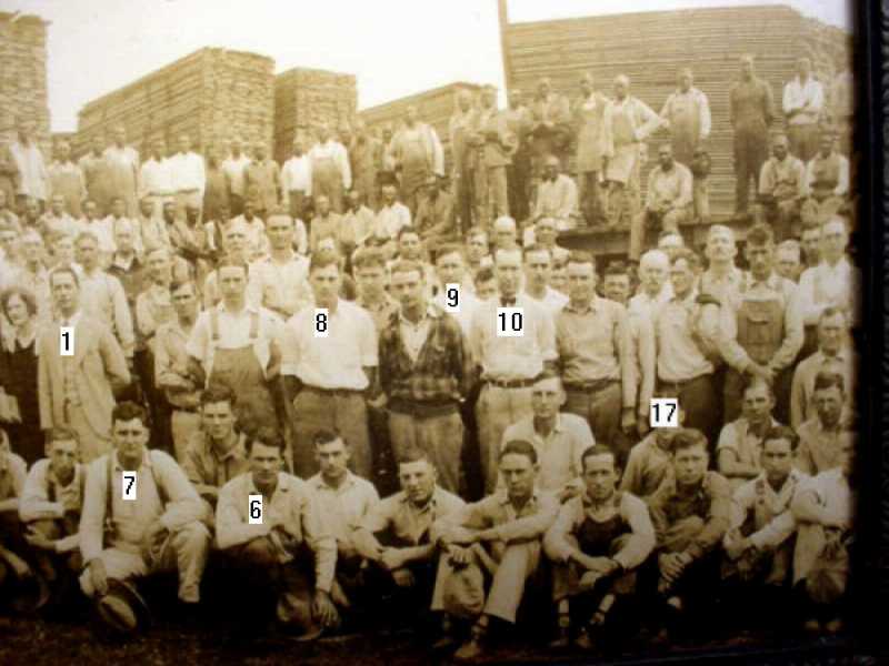 Bradley Lumber Company Employees, some identified, Circa 1930's