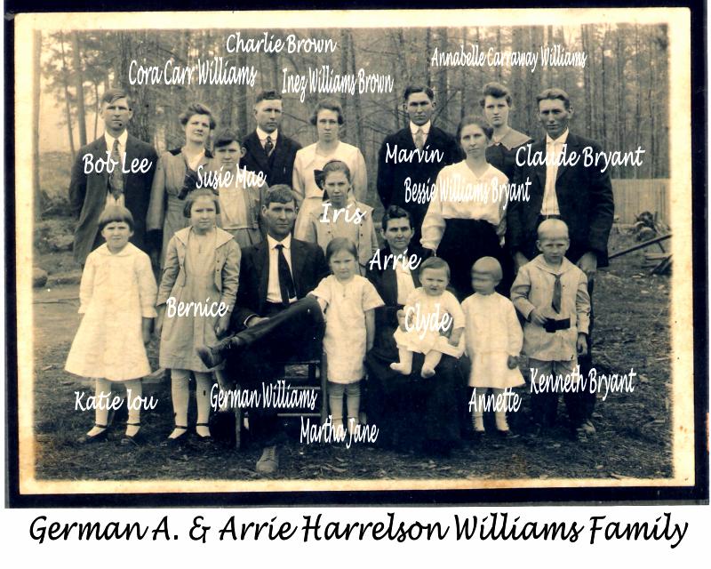 German A. and Arrie Harrelson Williams Family