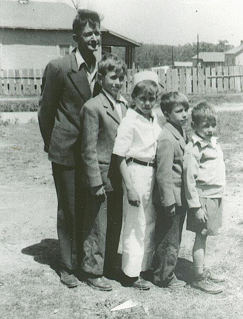 Ralph Greenwood and sons in 1949