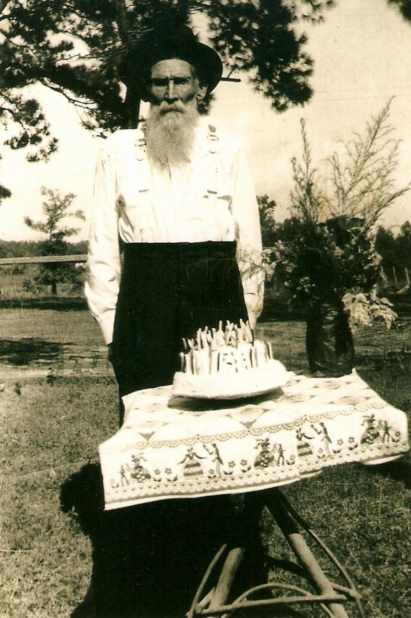 Pinkney E. McMurry with his birthday cake