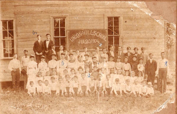 Students at Union Hill (Ingalls) School taken on July 20, 190
