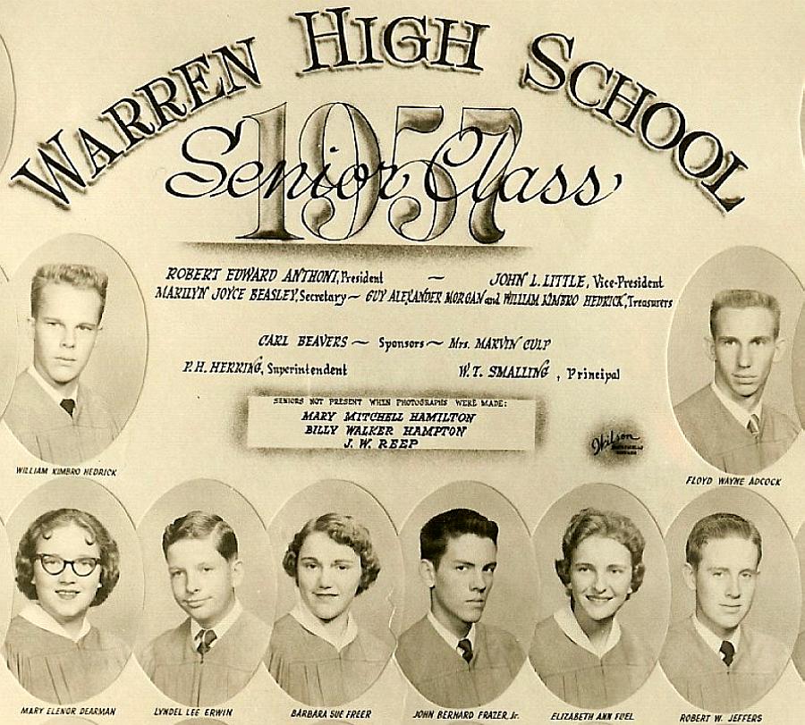 Warren High School Class of 1957 Senior Picture part e