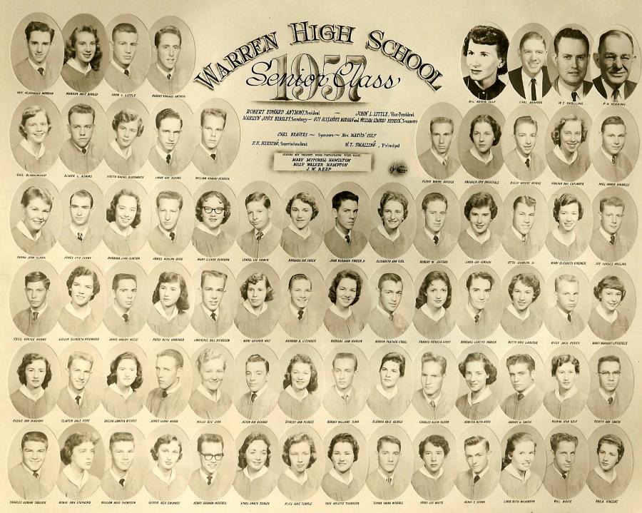 Warren High School Class of 1957 Senior Picture
