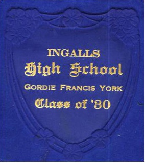 Ingalls High School - Gordie Francis York - Class of '30 Diploma cover