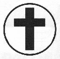 Christian Cross in circle emblem