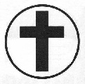 Christian Cross in circle emblem