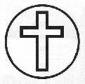 Christian Cross in circle emblem