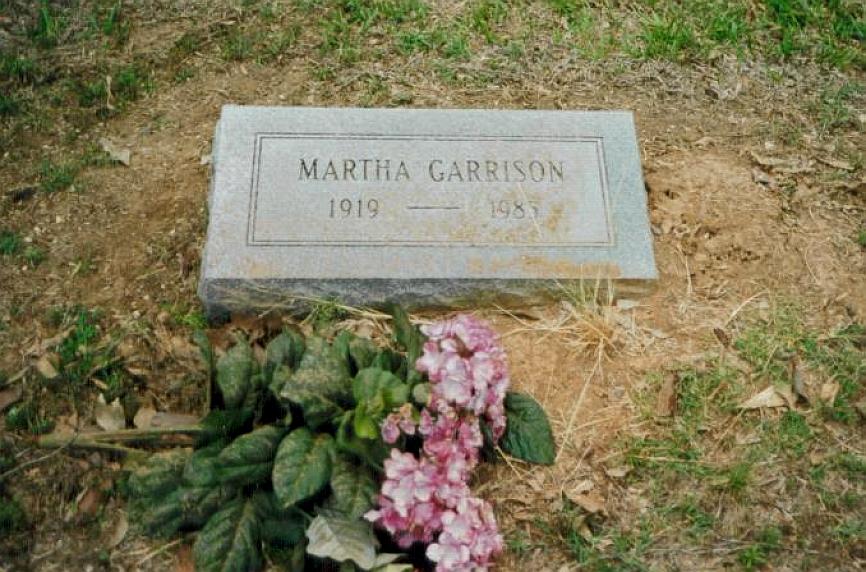 Martha Garrison headstone, Oakland Cemetery, Bradley County, Arkansas