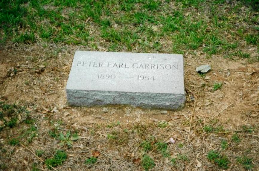 Peter Garrison headstone, Oakland Cemetery, Bradley County, Arkansas
