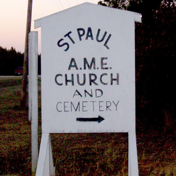 Sign at Saint Paul Church and Cemetery