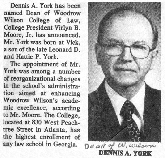 Dennis A. York Appointment - Newspaper Article