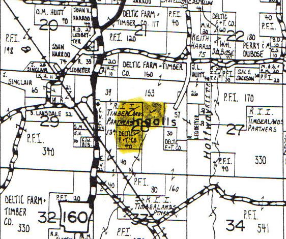 Edward N. Johnson Land Grant area shown on map