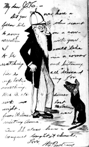 William O. Pontius postcard - Man and Dog