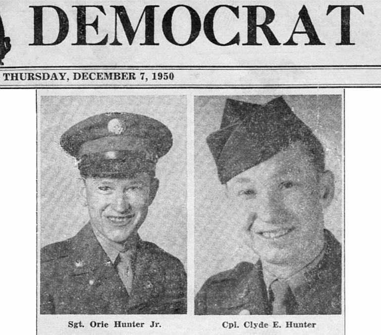 Hunter Brothers in Korea news clipping 1950 part 1