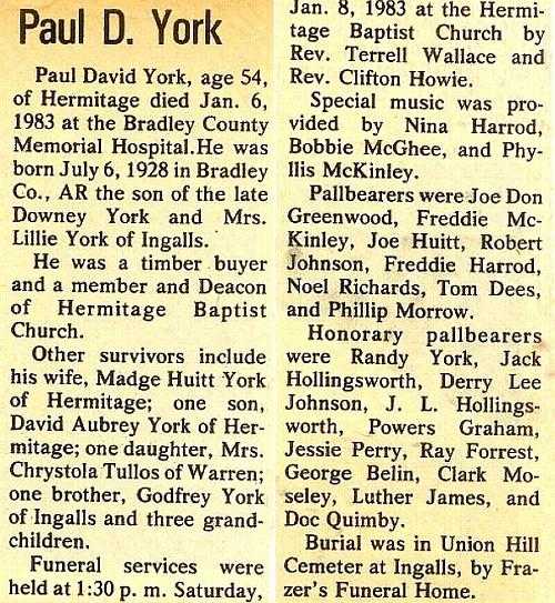 Paul David York Obituary