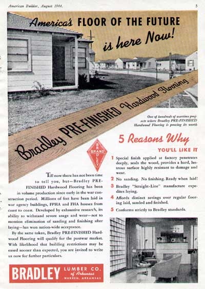 Bradley Lumber Company of Arkansas Flooring Ad 1944