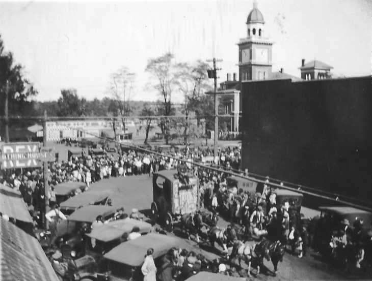Circus parade in Warren, Arkansas, 1920's is located at the Bradley County Historical Museum