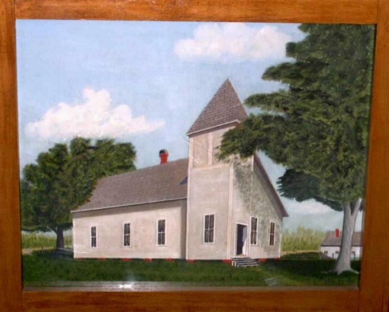 Painting of Holly Springs Baptist Church, Bradley County, Arkansas