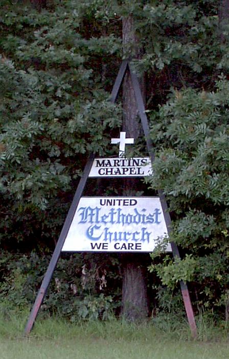 Sumpter Church Sign Martins Chapel, United Methodist Church, We Care