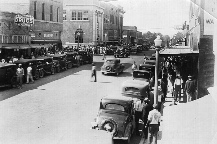 Main Street, Warren, Arkansas, 1920's is located at the Bradley County Historical Museum