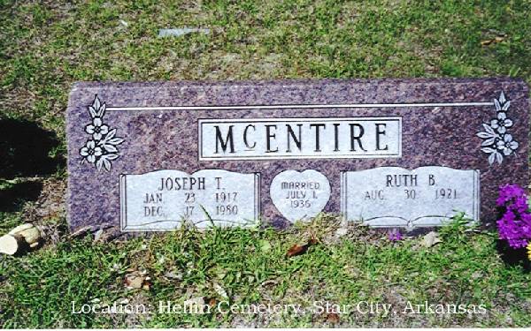 Grave of Joseph T. and Ruth B. McEntire