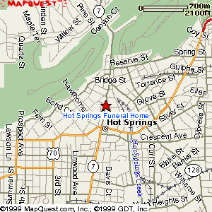 Map to Hot Springs Funeral Home