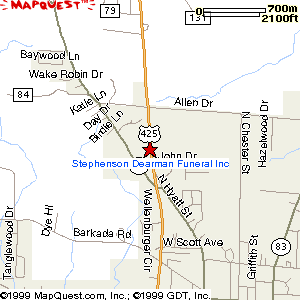 Map to Stephenson Dearman Funeral Home