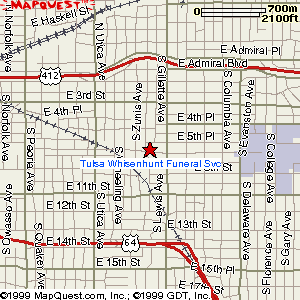 Map to Tulsa Whisenhunt Funeral Home