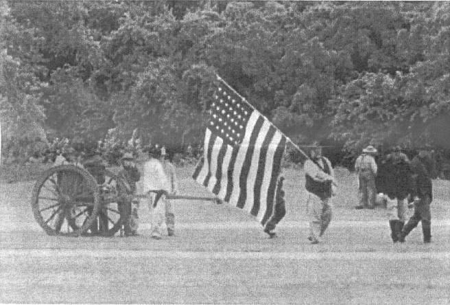 Union Flag on battlefield
