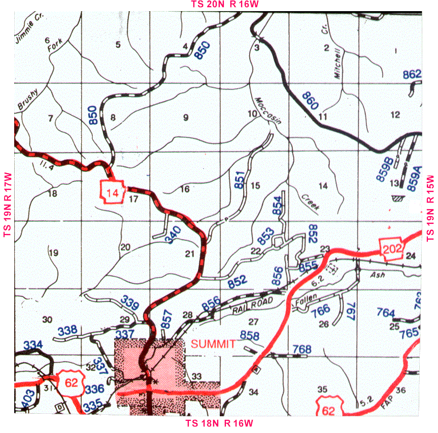 Township 19N, Range 16W Map