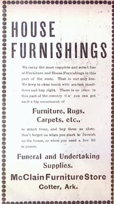 Ad for McClain Furniture Store