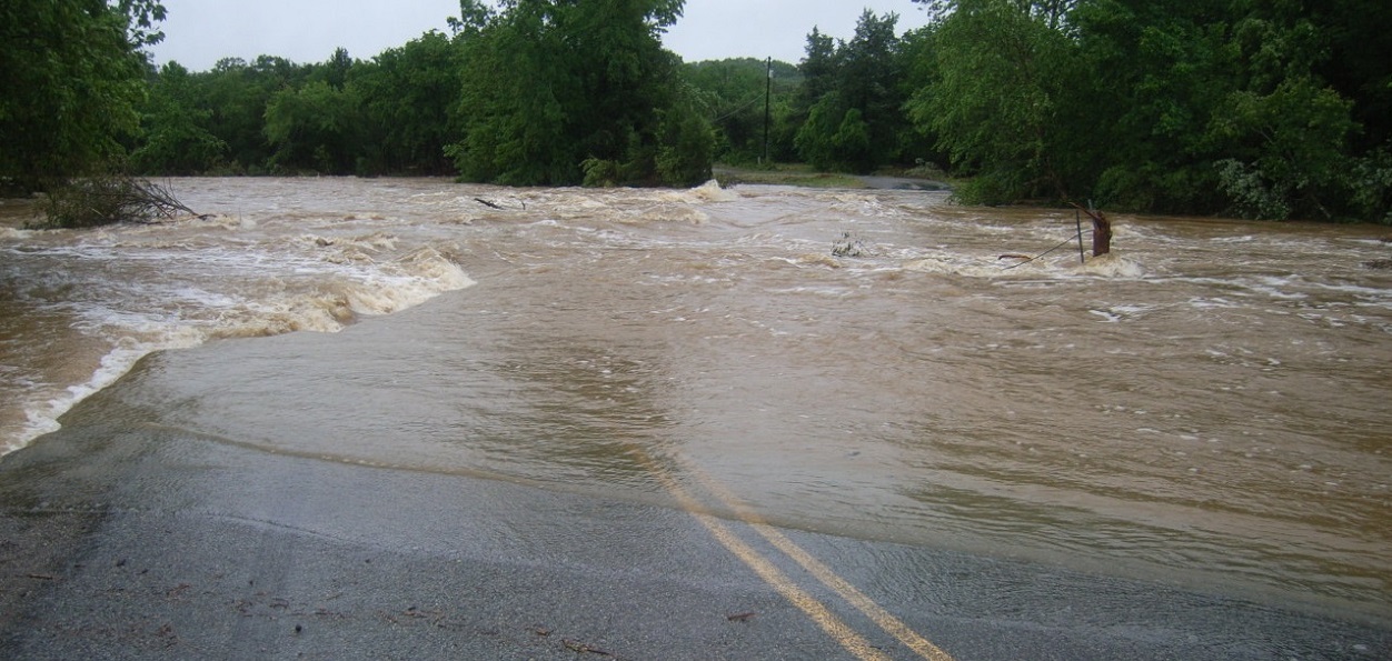 This June 1, 2013 photo provided by the National Oceanic and Atmospheric Administration shows Brushy Creek . Arkansas Gazette 1st June 2013 1121am. Brushy Bridge.