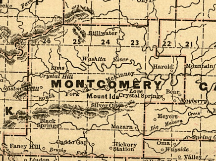 Cram's township and rail road map of Arkansas. 1895. 