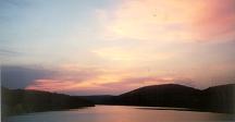 Sunset over Lake Ouachita from the top of Blakely Mtn Dam July 2001