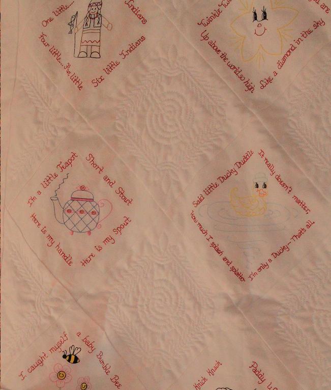 Nursery Song Baby Quilt - Machine quilted - machine pieced in 2010