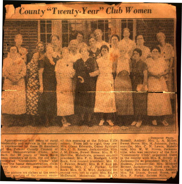 Twenty-Year Club Women, Pulaski County, Arkansas