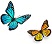 1 Yellow-1 Blue Butterfly  tiny