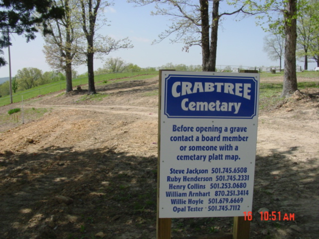 Crabtree Cemetery sign