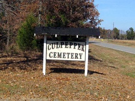 Culepper Cemetery sign