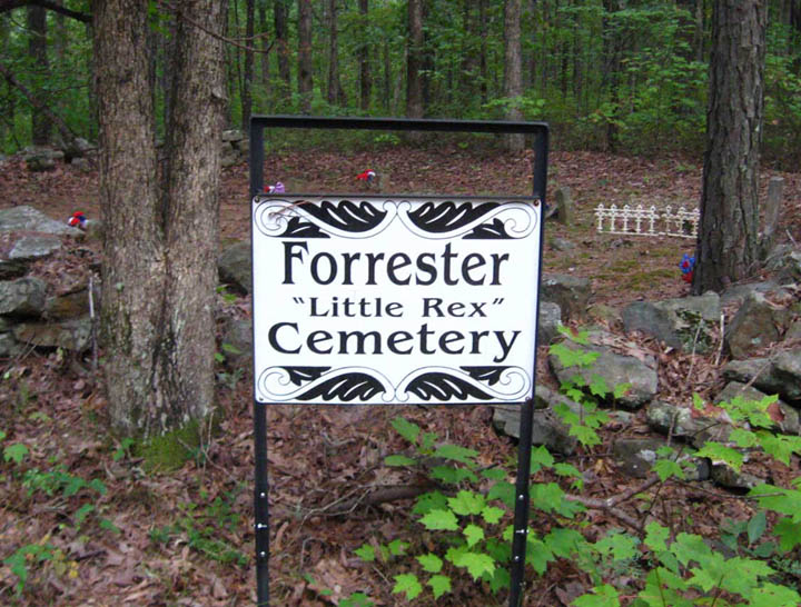 Forrester Cemetery sign