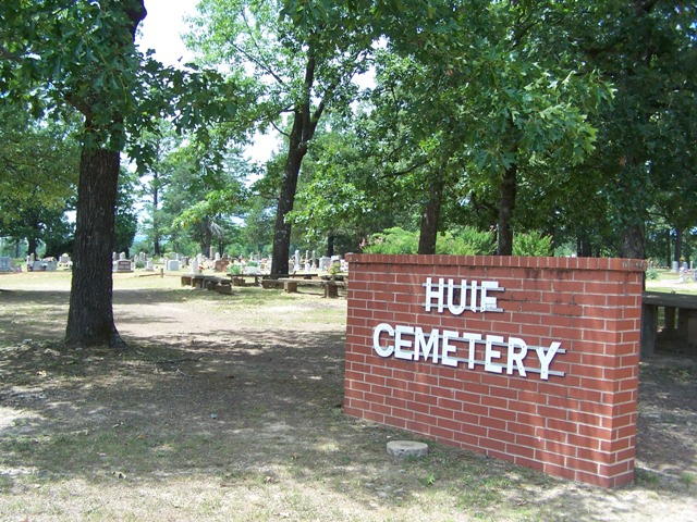 Huie Cemetery sign, Van Buren County, Arkansas