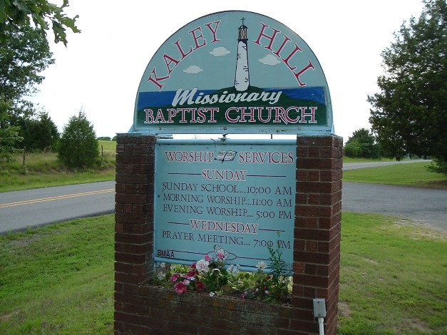 Kaley Hill Missionary Baptist Church sign