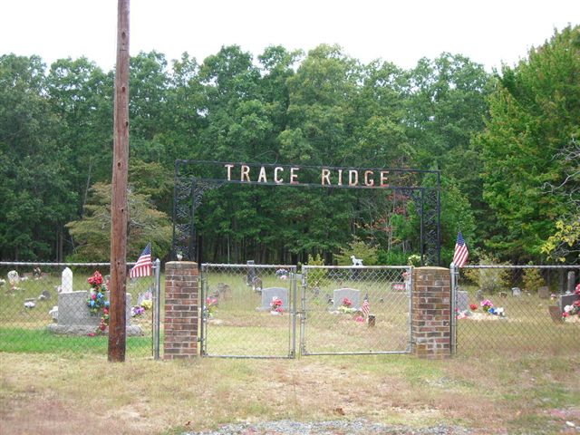 Trace Ridge Cemetery gate sign, Van Buren County, Arkansas