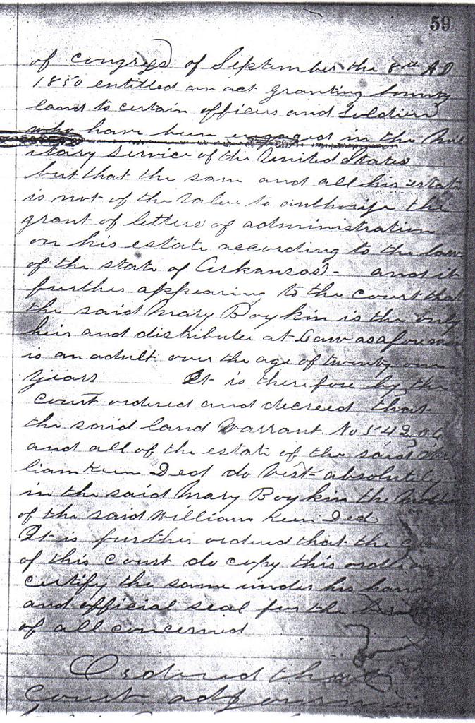 probate document for William Keen