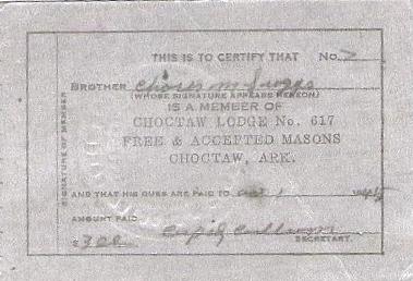 Charles McKinley Suggs, Mason membership