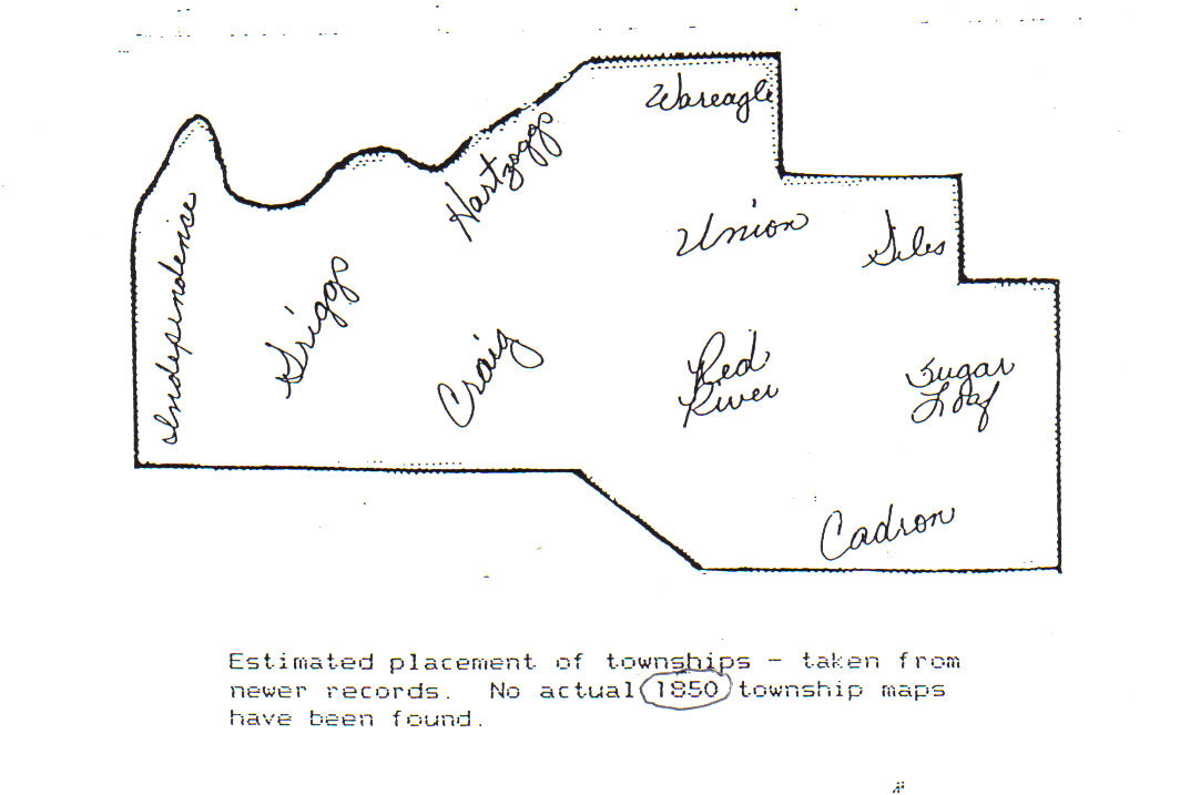 1850 townships of van buren county