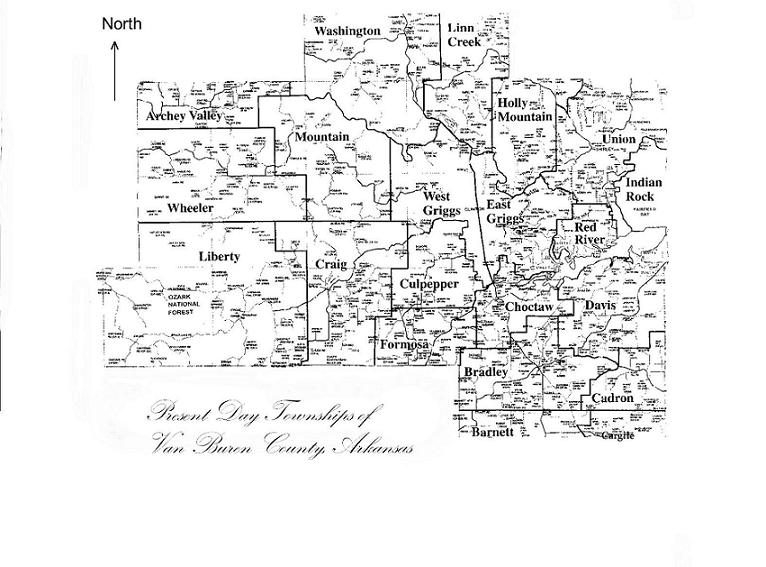 present-day townships of van buren county