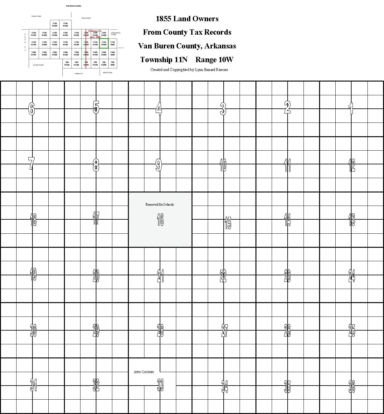 VBC landowners in 1855, T11,R10