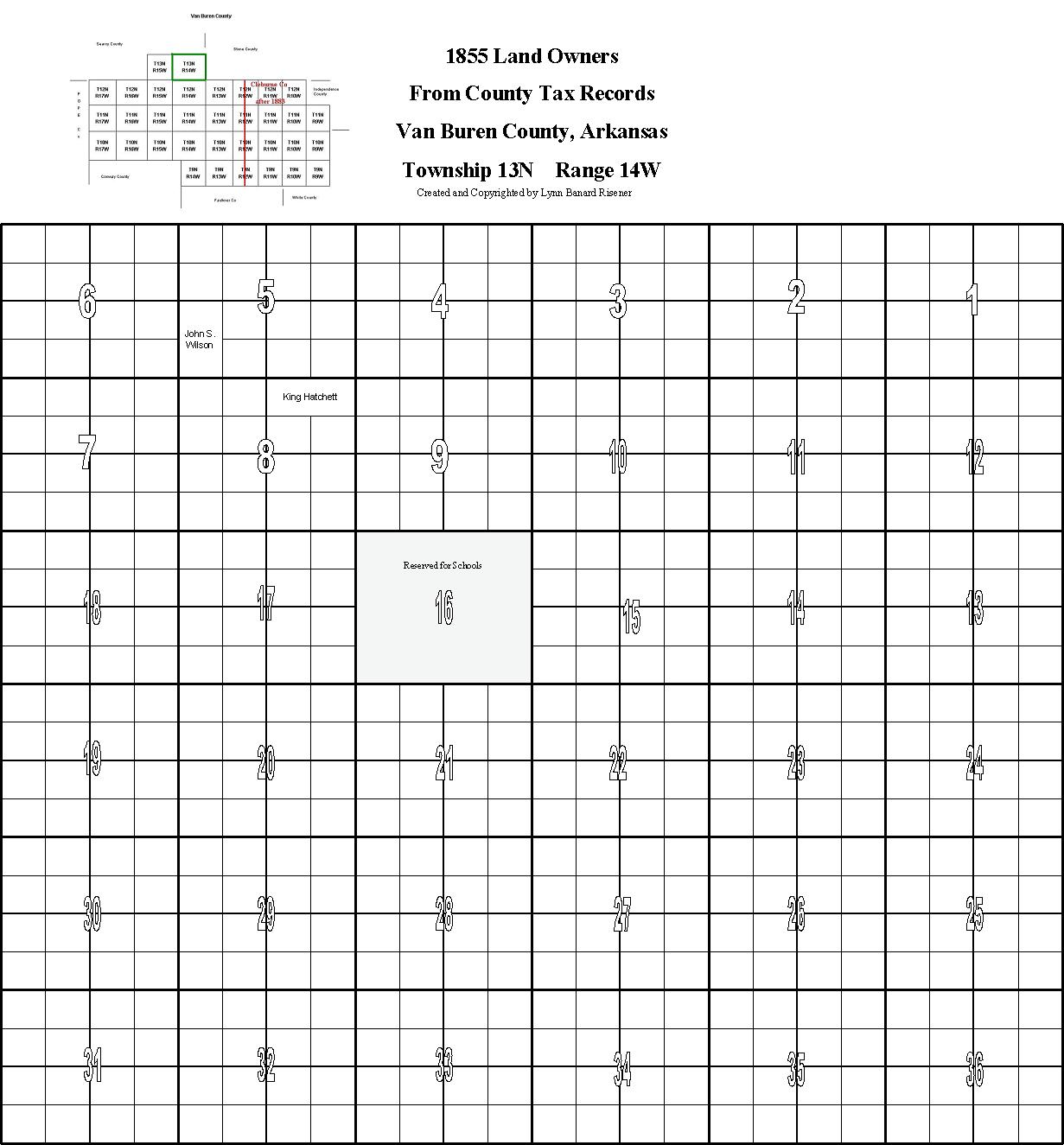 VBC landowners in 1855, T13,R14