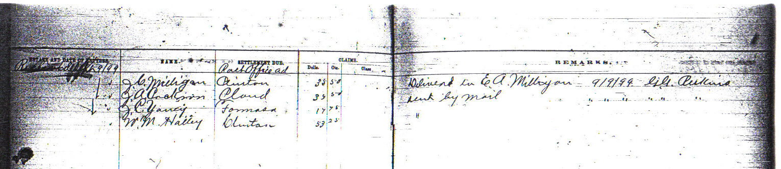 Pensions granted 1899